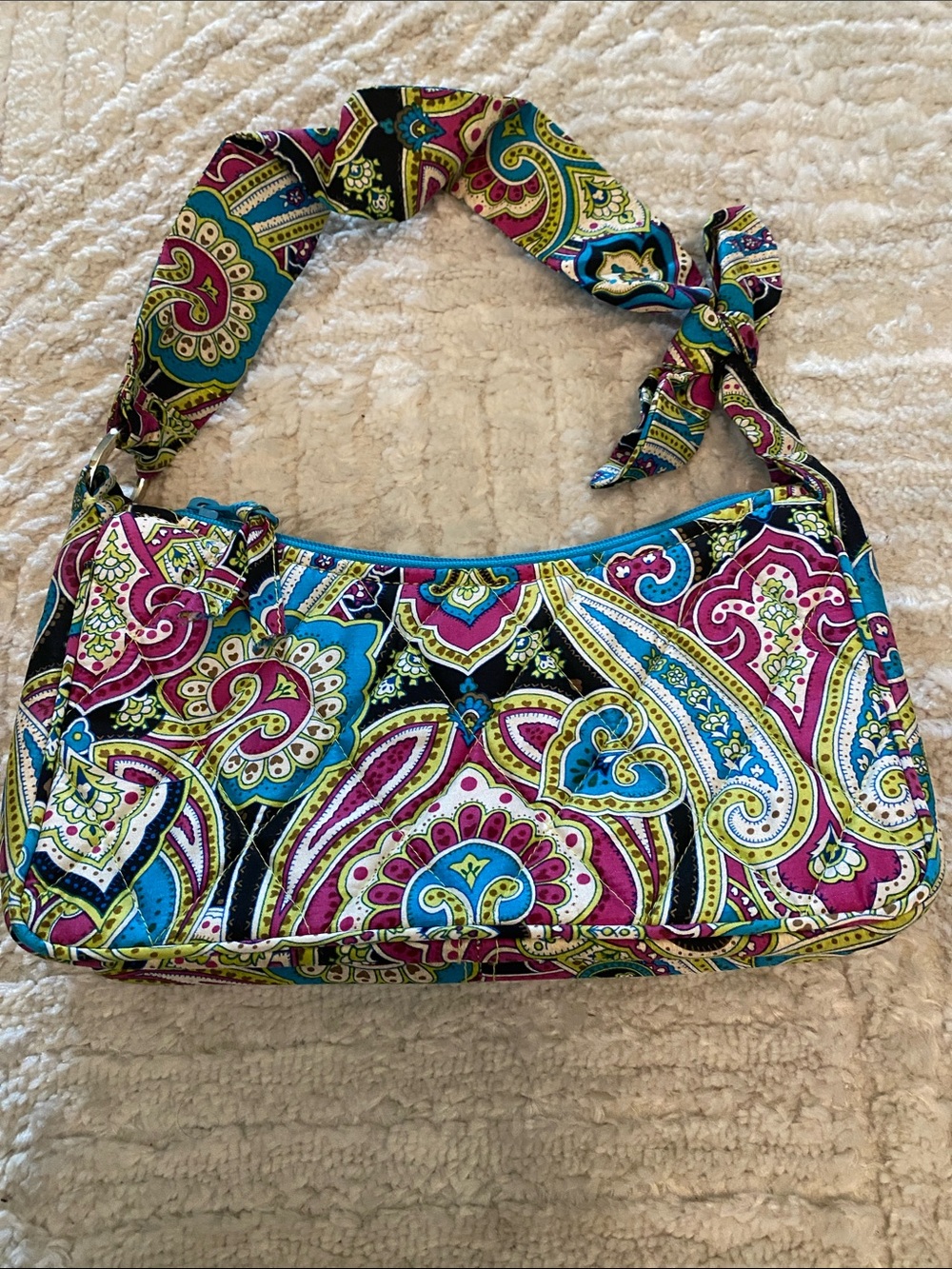 Vera Bradley Paisley Mini Shoulder Bag in Pink, Blue, Green